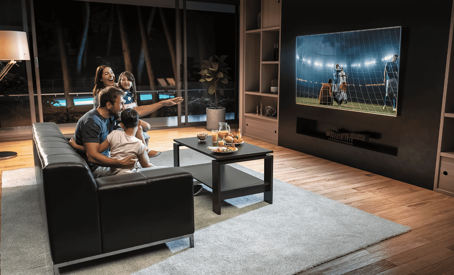 living room 85 inch tv